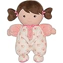 Baby Starters Plush Baby Doll with Rattle, Brunette Olivia, Pink, 9 inch