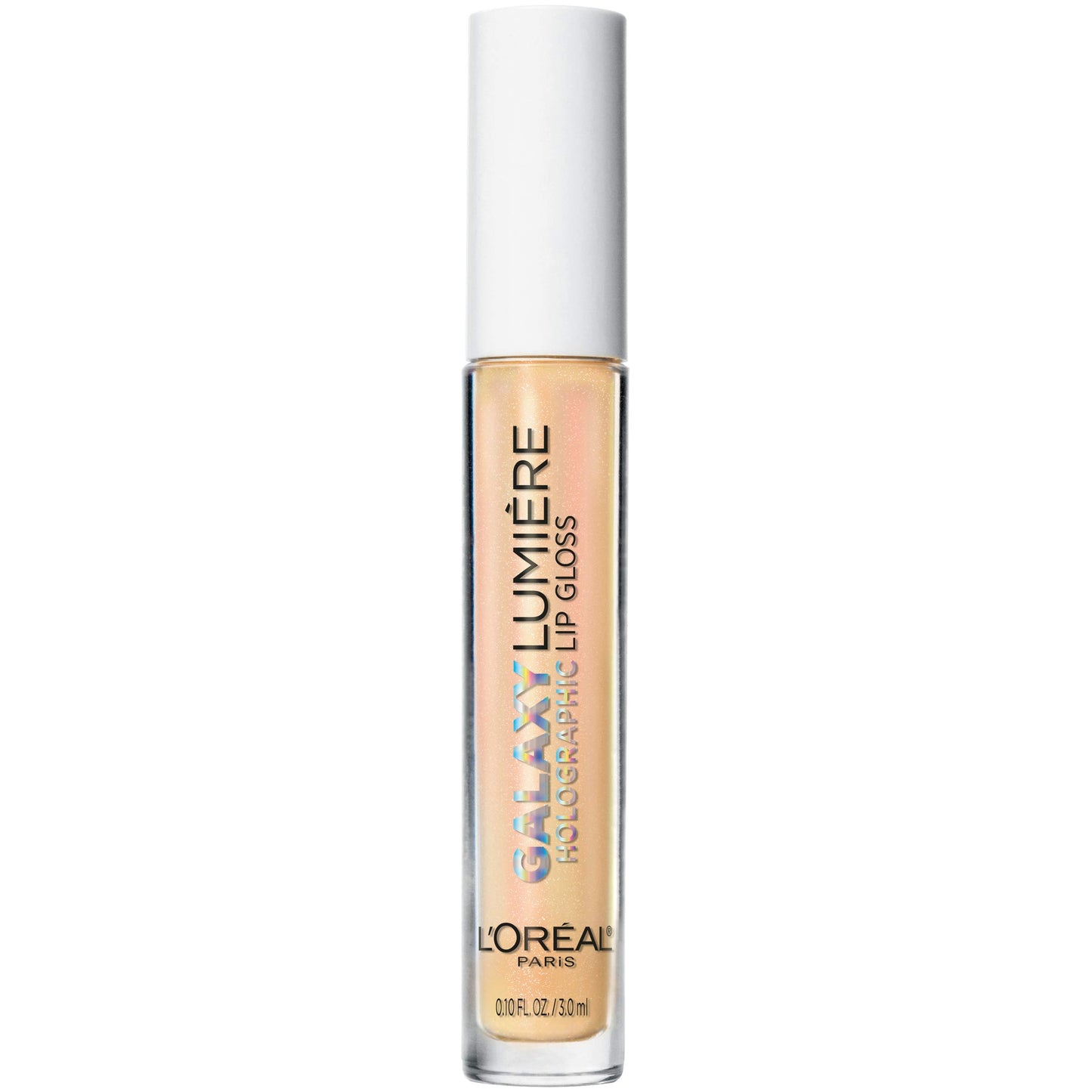 L'Oreal Paris Makeup Infallible Galaxy Lumiere Holographic Lip Gloss, Loaded with Iridescent Pearls, Wear Alone or as a Topper to your Favorite