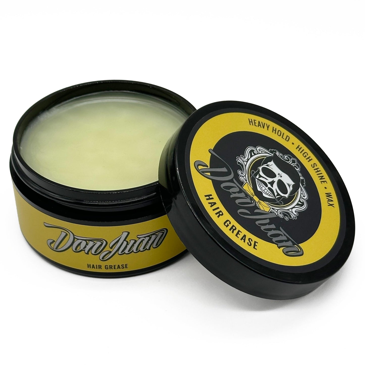Don Juan Hair Grease Pomade 4 Ounce Jar | Heavy Hold | High Shine | Wax Based | Floral Barbershop Scent