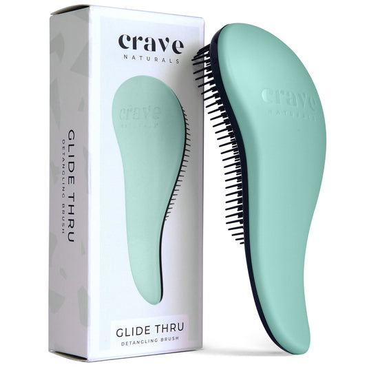 Crave Naturals Glide Thru Detangling Hairbrush That Glides Through Tangles for Wet, Dry and Damaged Hair - Gentle Detangler Styling Tool for Adults