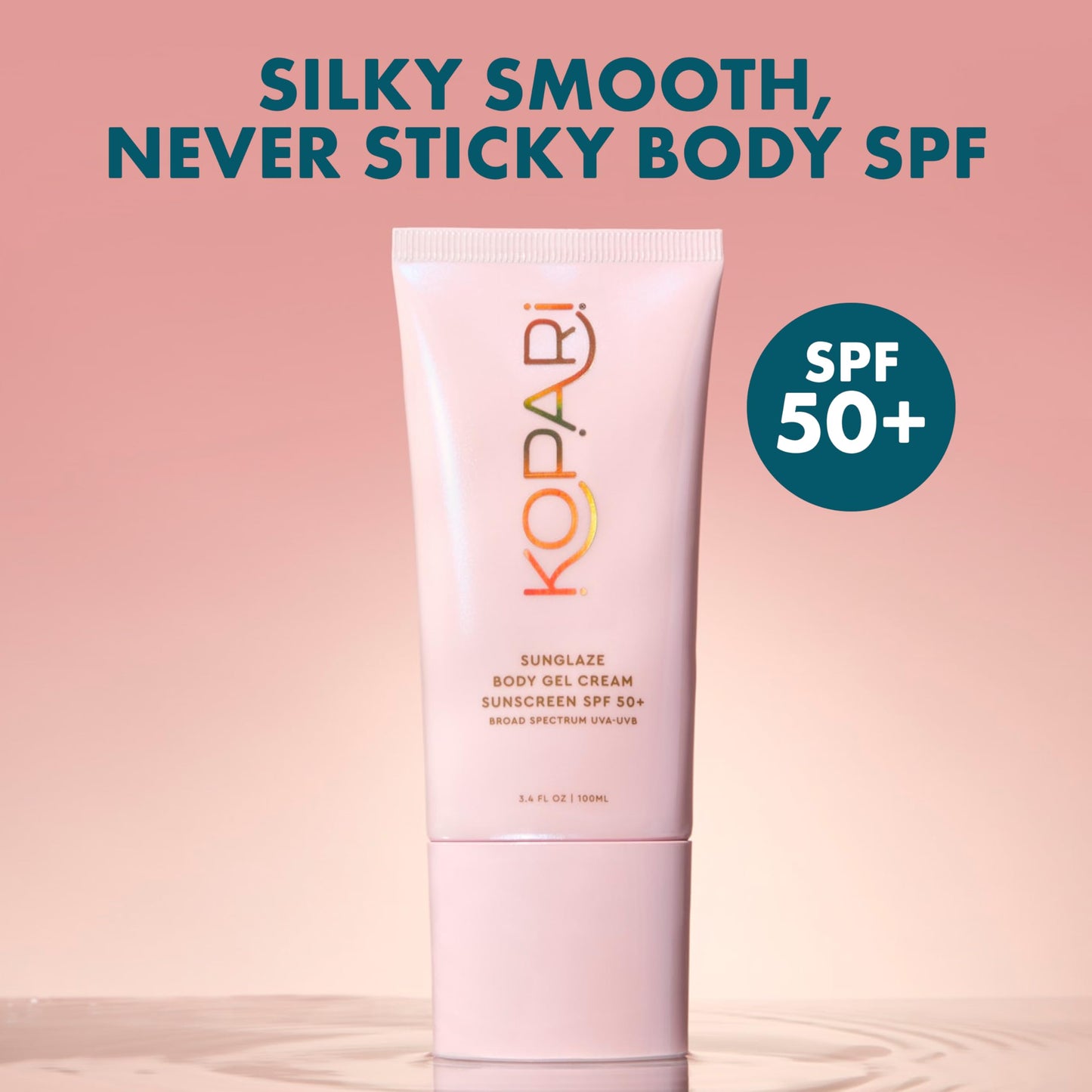 Kopari Sunglaze Body Gel Cream Sunscreen SPF 50+ | Broad-Spectrum Body Sunscreen with Hyaluronic Acid & Coconut Oil | Lightweight, Non-Greasy, Glowing