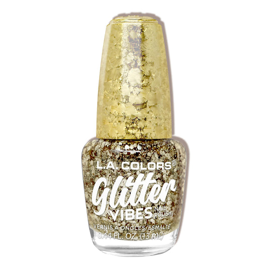 L.A. COLORS Glitter Vibes Polish, Golden Glow CNL356