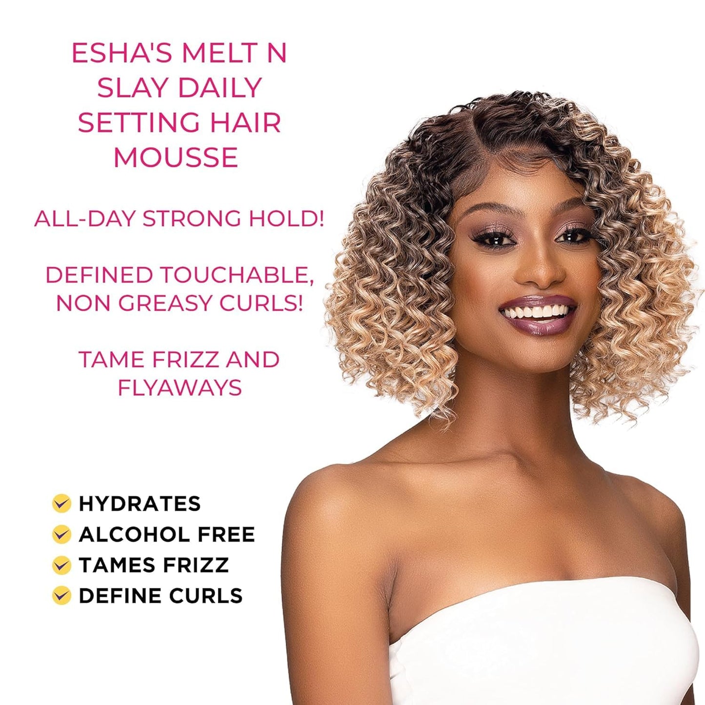 Esha Melt N Slay Daily Setting Hair Mousse (2.7 Fl oz)