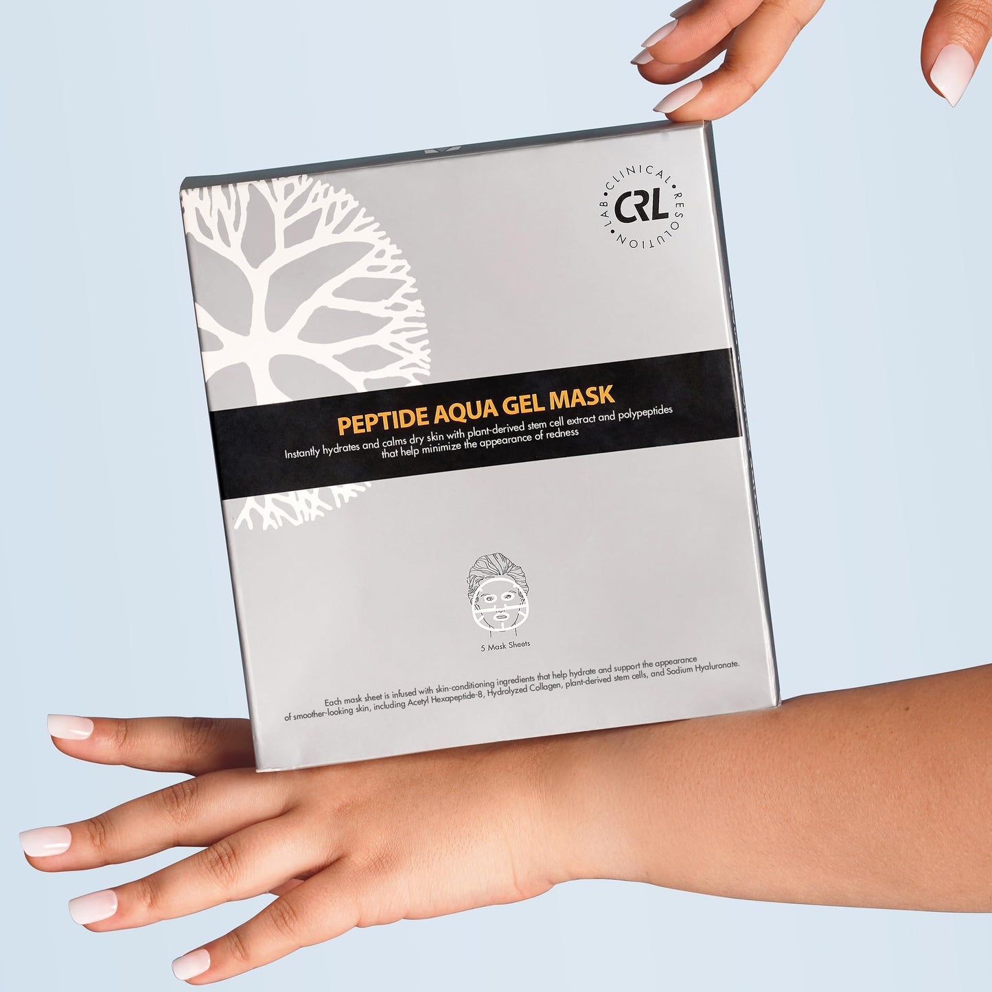 Clinical Resolution CRL Peptide Aqua Gel Mask 5 Pack Instant Hydration, Soothing & Cooling, Helps Comfort Skin After Professional Treatments, for a