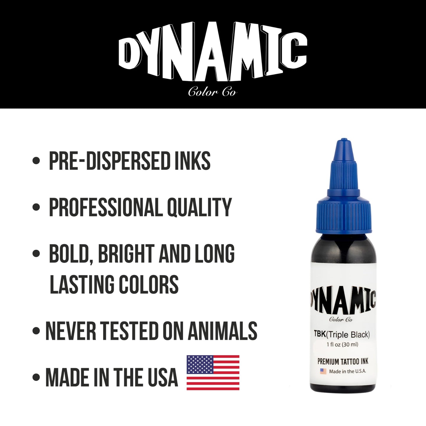 Dynamic Color Triple Black Tattoo Ink, Made in USA Since 1990, 1 oz Beauty and Personal Care Dynamic Color Co