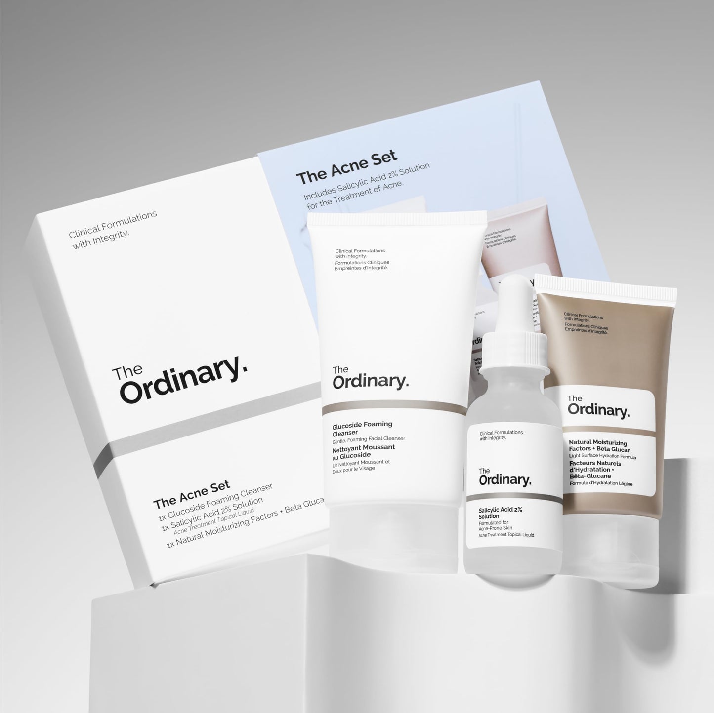 The Ordinary The Acne Set, 3-Step Skin Regimen with Glucoside Foaming Cleanser, Salicylic Acid 2% Solution, and Natural Moisturizing Factors + Beta Beauty and Personal Care The Ordinary