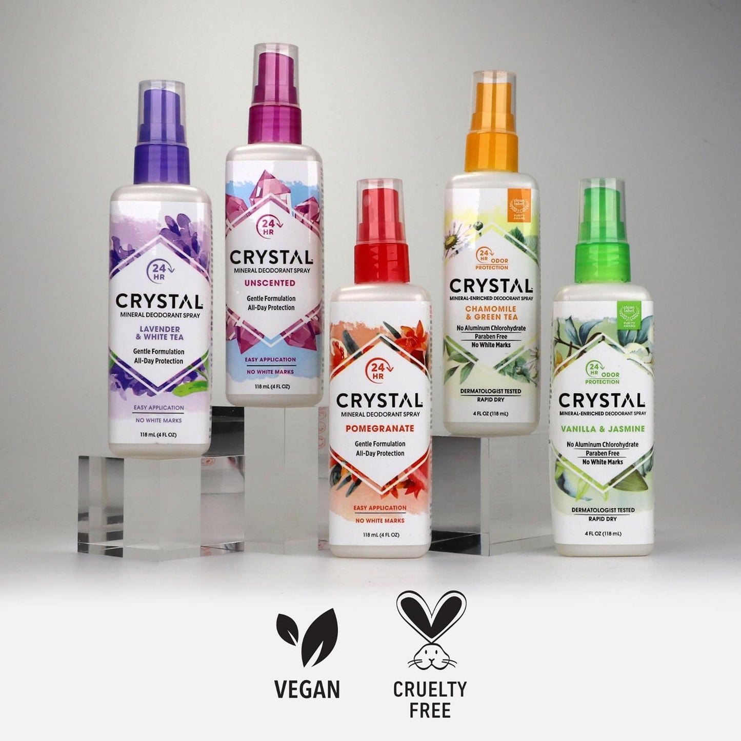 Crystal Mineral Deodorant Spray, 8 oz., 2 Pack, Lavender + White Tea Beauty and Personal Care Crystal Essence