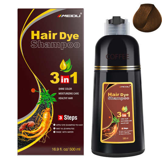 IIIMEIDU Coffee Hair Dye Shampoo 3 in 1 for Gray Hair, Semi Permanent Hair Color Shampoo Shampoo Hair Dye for Women Men, Grey Coverage 500ml Beauty and Personal Care IIIMEIDU Default Title