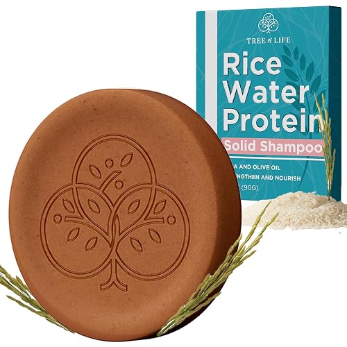 Tree of Life Rice Water Shampoo Bar - Sulfate Free Rice Protein Hair Care That Strengthens, Repairs, and Delivers Frizz Control with Silky Shine (2