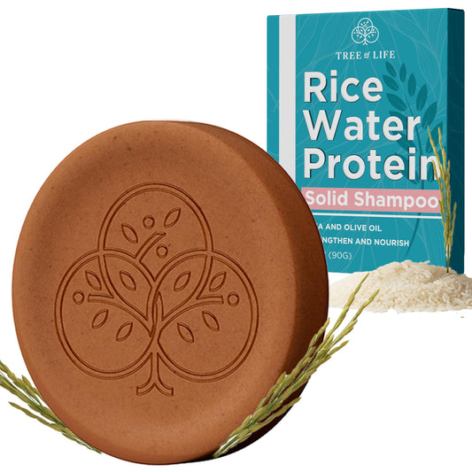 Tree of Life Rice Water Shampoo Bar - Sulfate Free Rice Protein Hair Care That Strengthens, Repairs, and Delivers Frizz Control with Silky Shine (2
