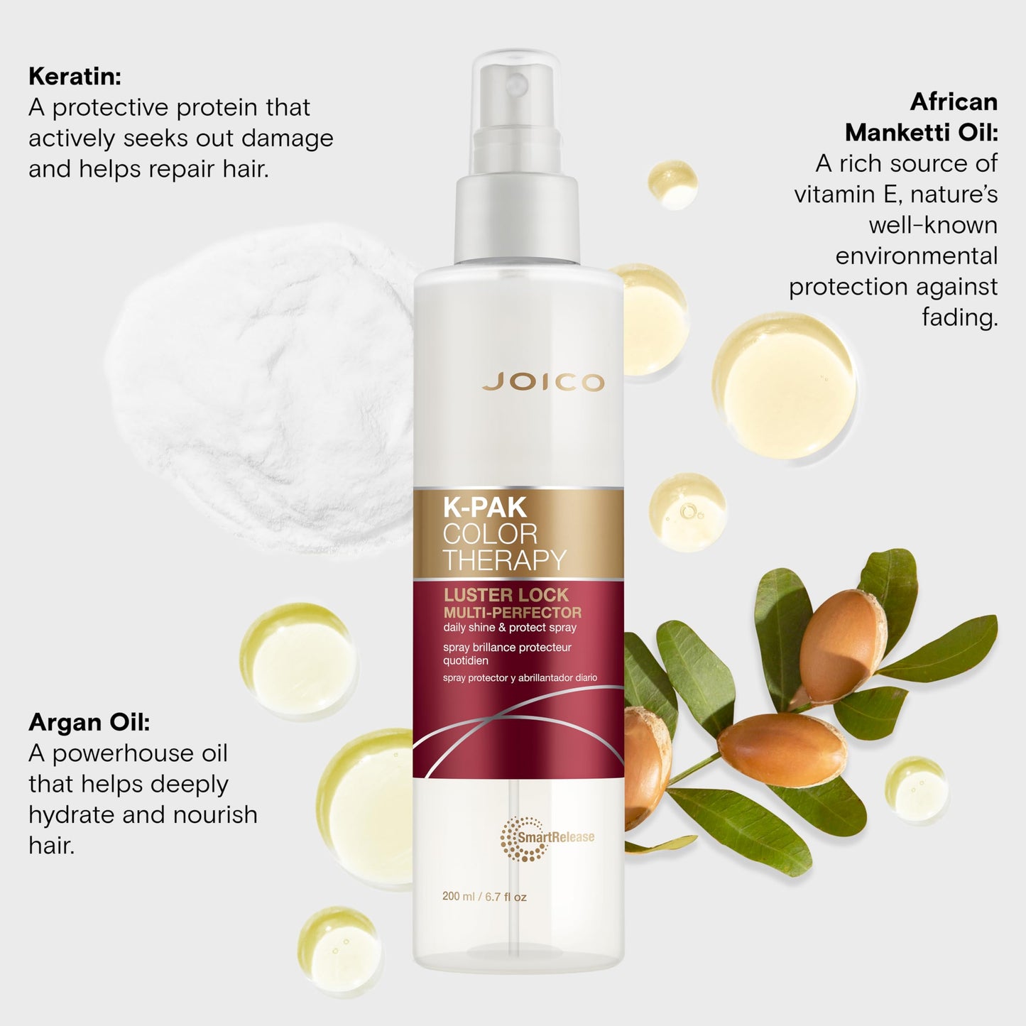 Joico K-PAK Color Therapy Luster Lock Multi-Perfector Daily Shine & Protect Spray|For Color-Treated Hair|Instantly Detangle|Control Frizz|Boost