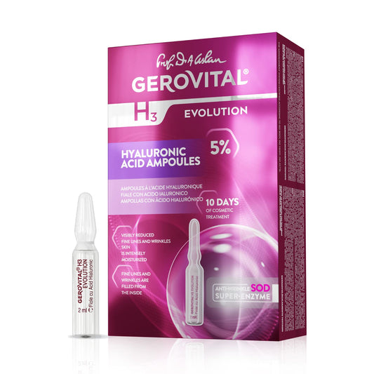 GEROVITAL EVOLUTION Hyaluronic Acid Serum for Face - Moisturizer, Regenerating, Hydrating Serum, Anti-Wrinkle, Anti-Aging Facial Serum for Fine Lines Beauty & Personal Care Gerovital