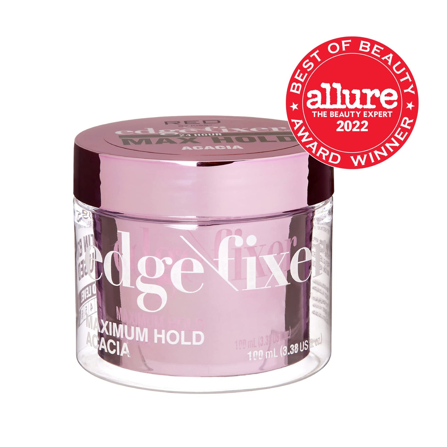 Red by Kiss Edge Fixer Hair Shine Gel, 24 Hour Max Hold, Non-Flaking, Biotin B7 Infused, Natural Styling, Professional Edge Control Wax, Perfect