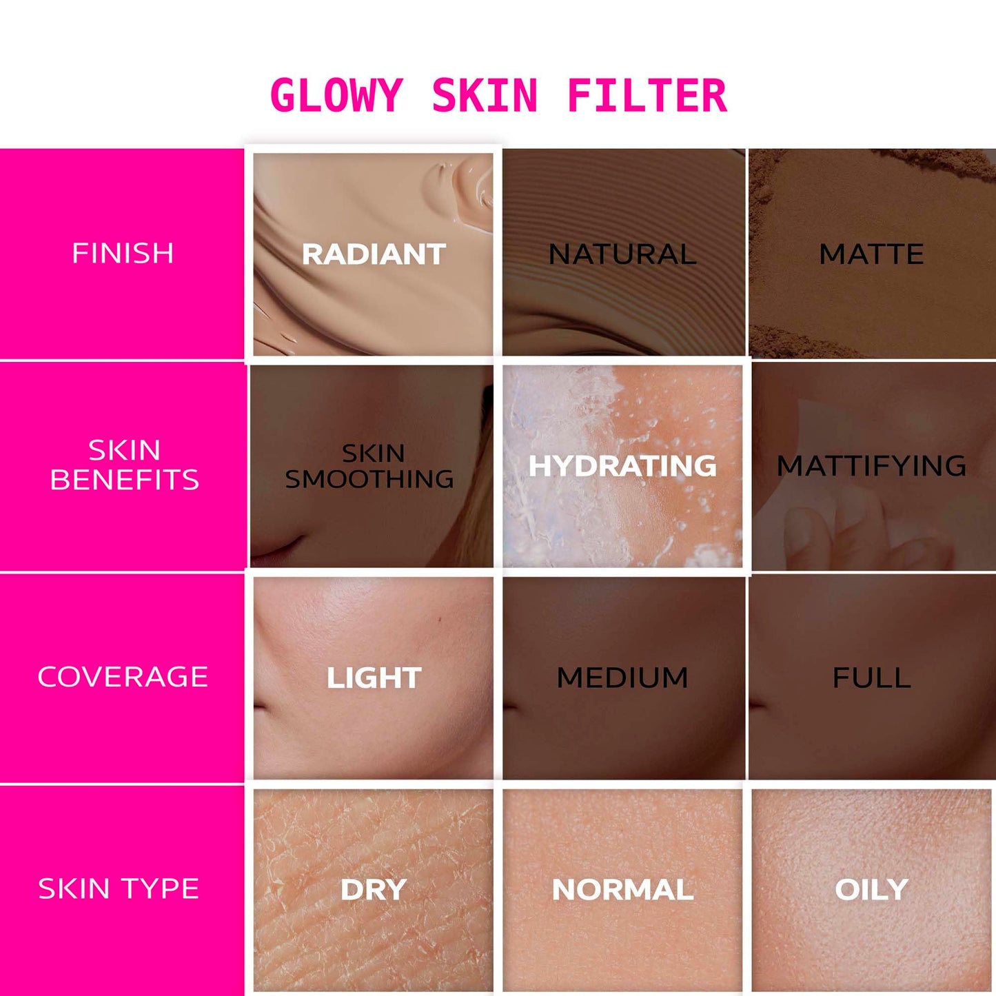 Ruby Kisses Glowy Skin Filter Foundation - All-in-1 Primer, Skin Tint & Highlighter, Hydrating Light Coverage with Squalane, Natural Dewy Finish, Luminous & Radiant Glow (Fair)