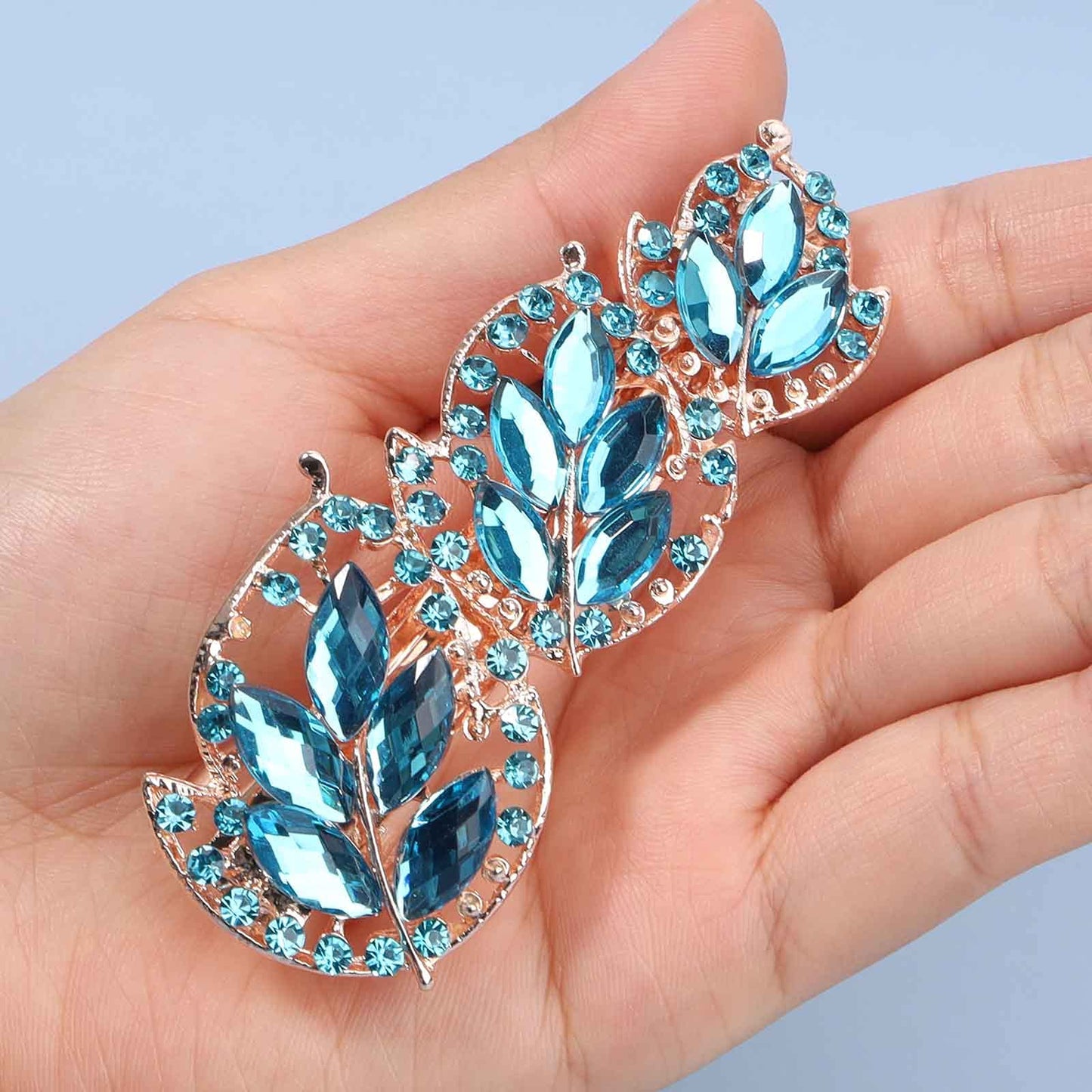 Yheakne Crystal Wedding Hair Clip Barrette Bridal Rhinestone Hair Clip Comb Wedding Headpieces Bride Hair Barrette Headwear Wedding Hair Accessories