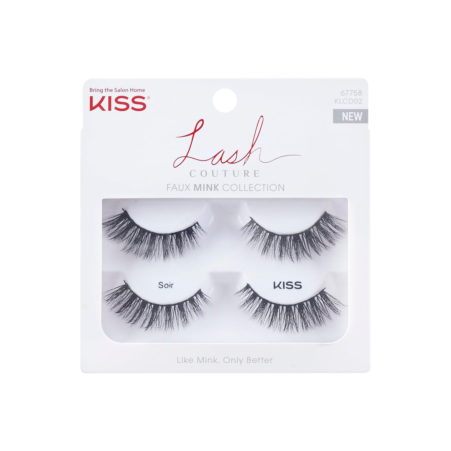 KISS Lash Couture Faux Mink False Eyelashes Double Pack, Knot-Free Lash Band, Reusable, Contact Lens Friendly, Easy To Apply, Ultrafine, Tapered…