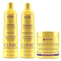 Richée Professional | Clinic Repair System Kit | Shampoo, Conditioner, Mask | (2x) 1000 ml / 33.8 fl.oz. + (1x) 500 gr / 17.6 oz.