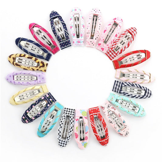 20pcs/pack 2 Inch No Slip Snap Hair Clips Ribbon Wrapped Barrettes for Girls Toddlers Kids Women Accessories(20Pcs)