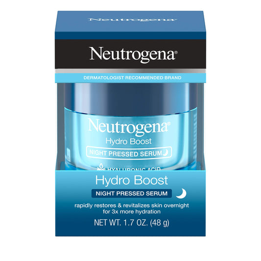 Neutrogena Hydro Boost Purified Hyaluronic Acid Pressed Night Serum, Facial Serum with Antioxidants & Hyaluronic Acid, Non-Comedogenic 1.7 oz (Pack