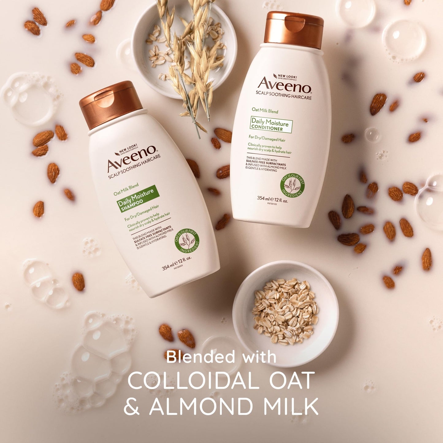 Aveeno Oat Milk Blend Moisturizing Conditioner, Ultra-Hydrating, for Dry, Damaged Hair, 12 fl oz Beauty and Personal Care Aveeno