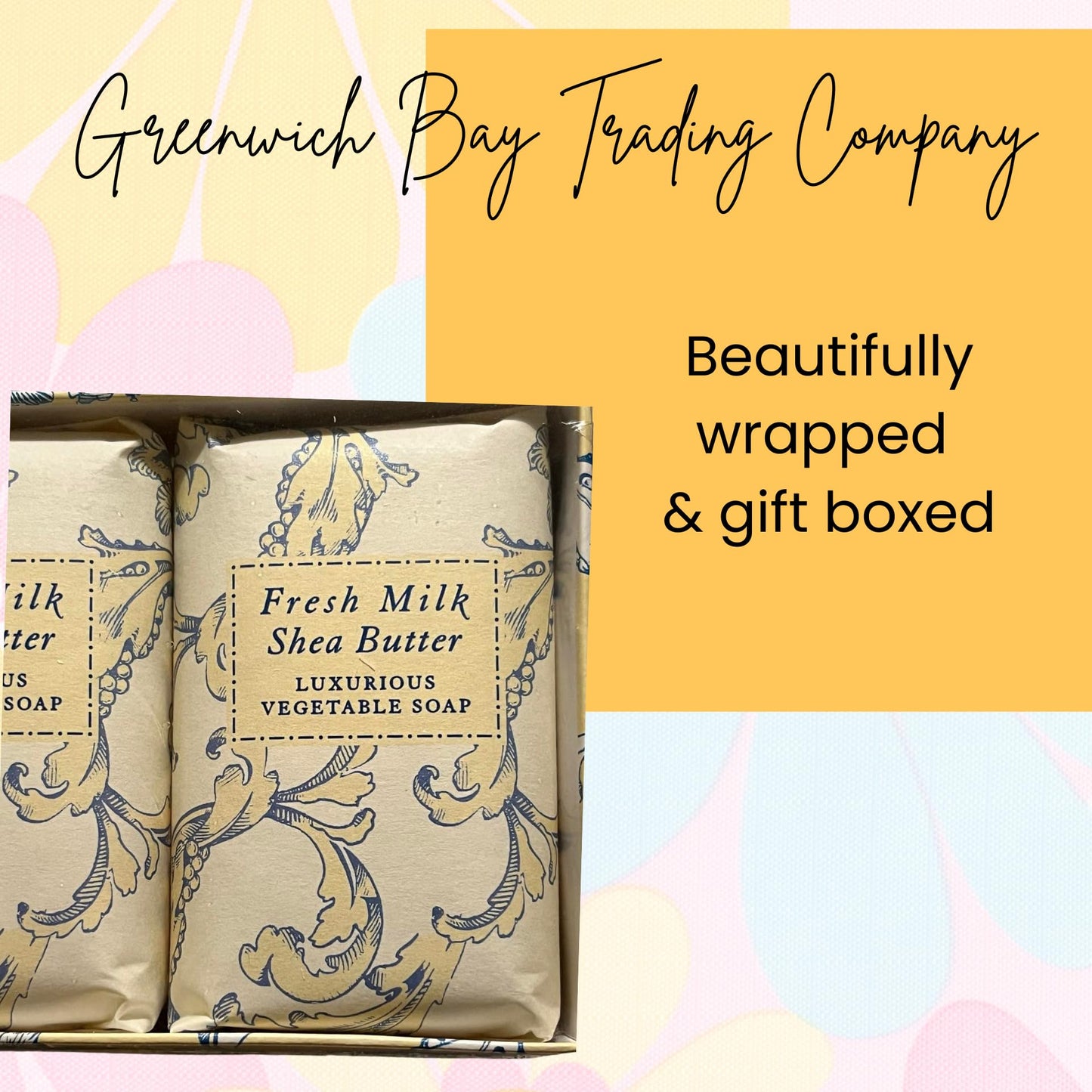 Greenwich Bay - Botanical Shea Butter Bar Gift Set - Fresh Milk Shea Butter, Yellow