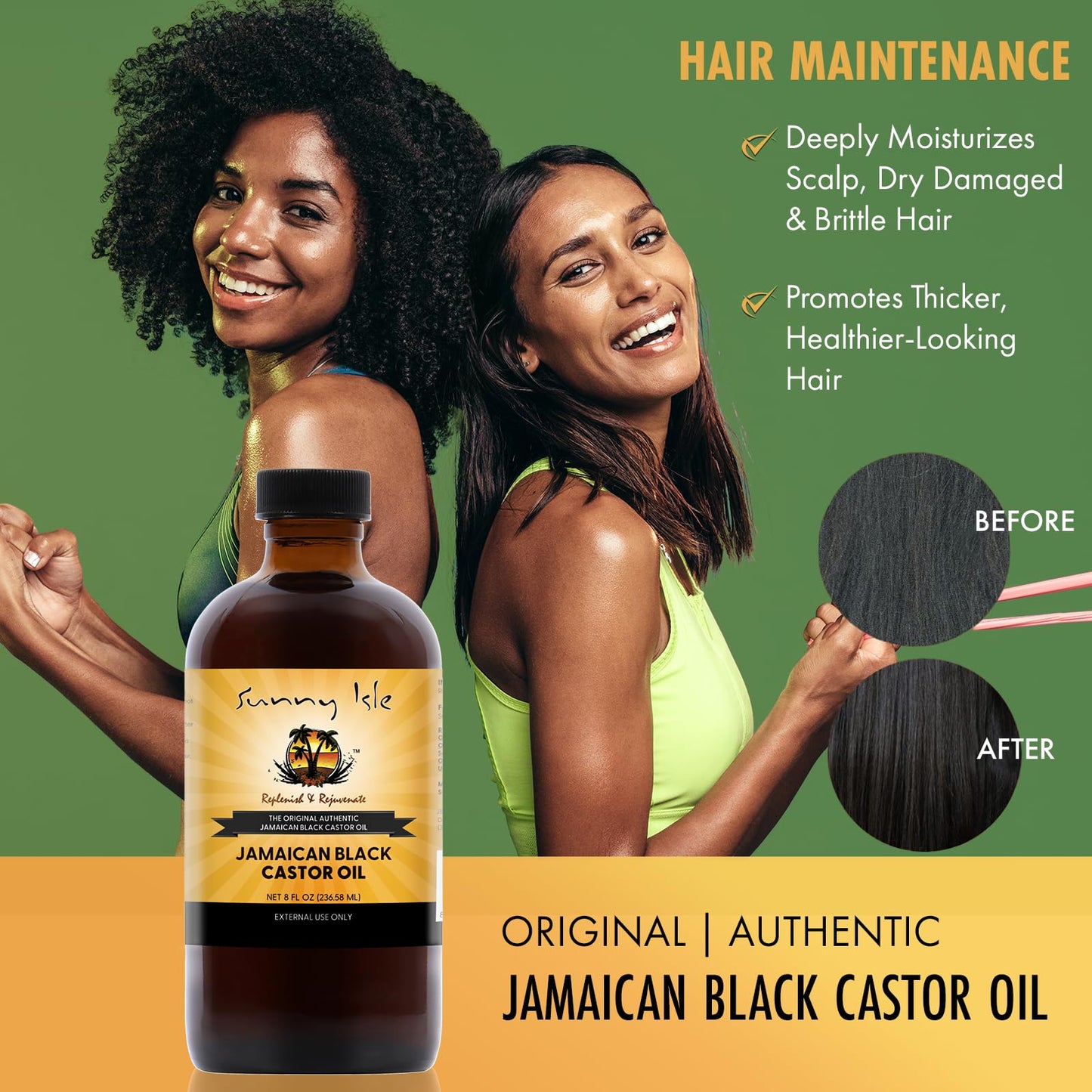 Sunny Isle Jamaican Black Castor Oil 8oz, Original, Authentic Beauty and Personal Care Sunny Isle