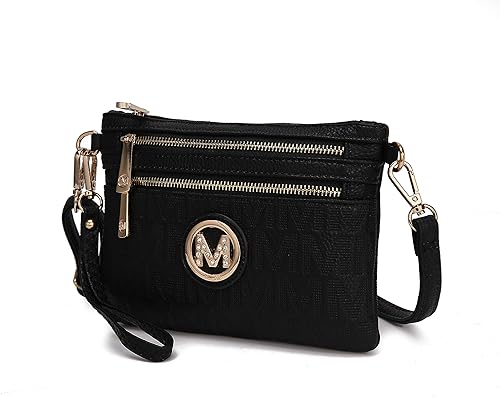 MKF Collection Women Crossbody Bag, Small Wristlet Purse Vegan Leather Top-handle Handbag Adjustable Strap by Mia K