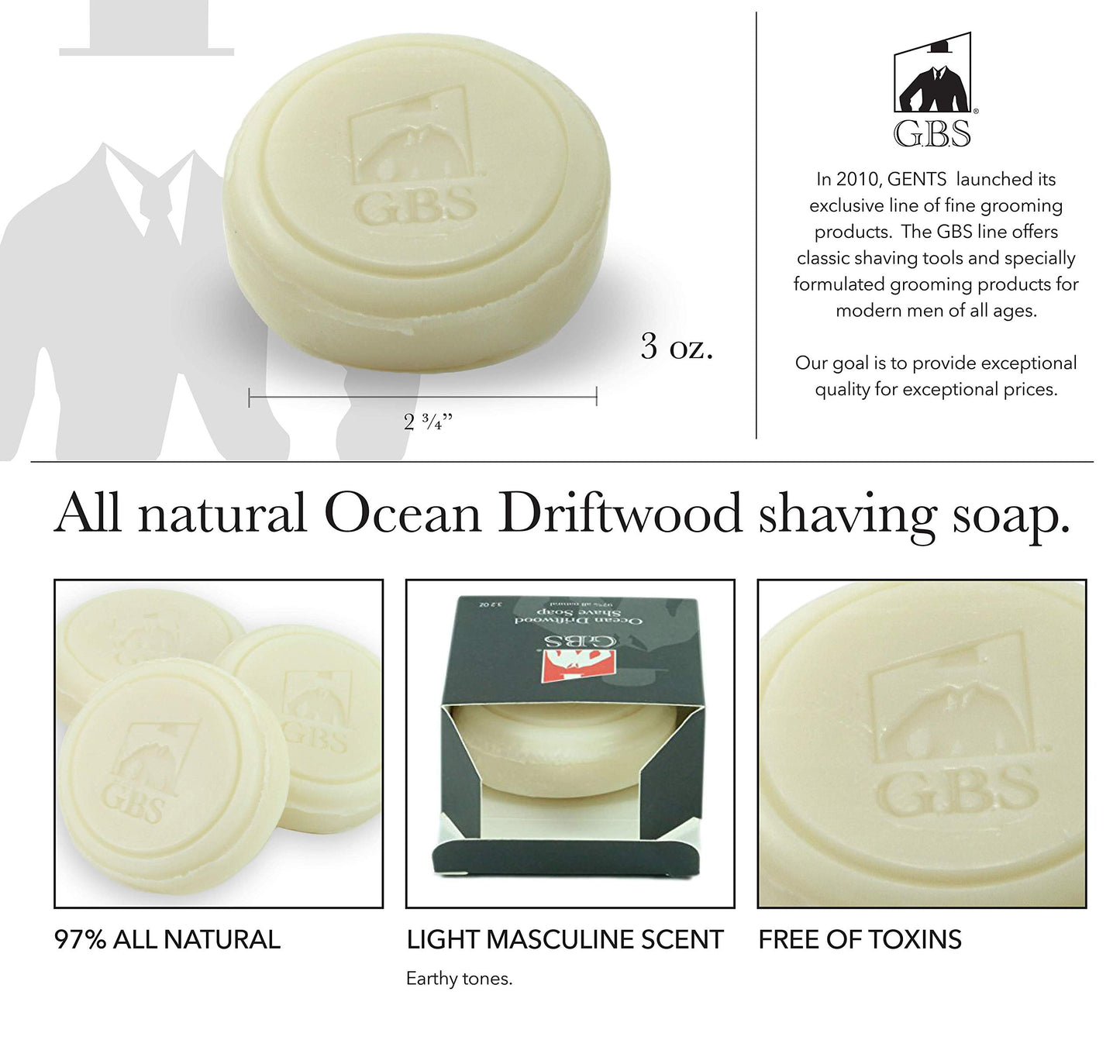 G.B.S Heavy Duty Ceramic Shaving Bowl/Mug Strong Pommel Handle -3 Oz All Natural Soap Included, Accessory for Soaps and Creams- for Wet Shave Lovers Beauty and Personal Care G.B.S