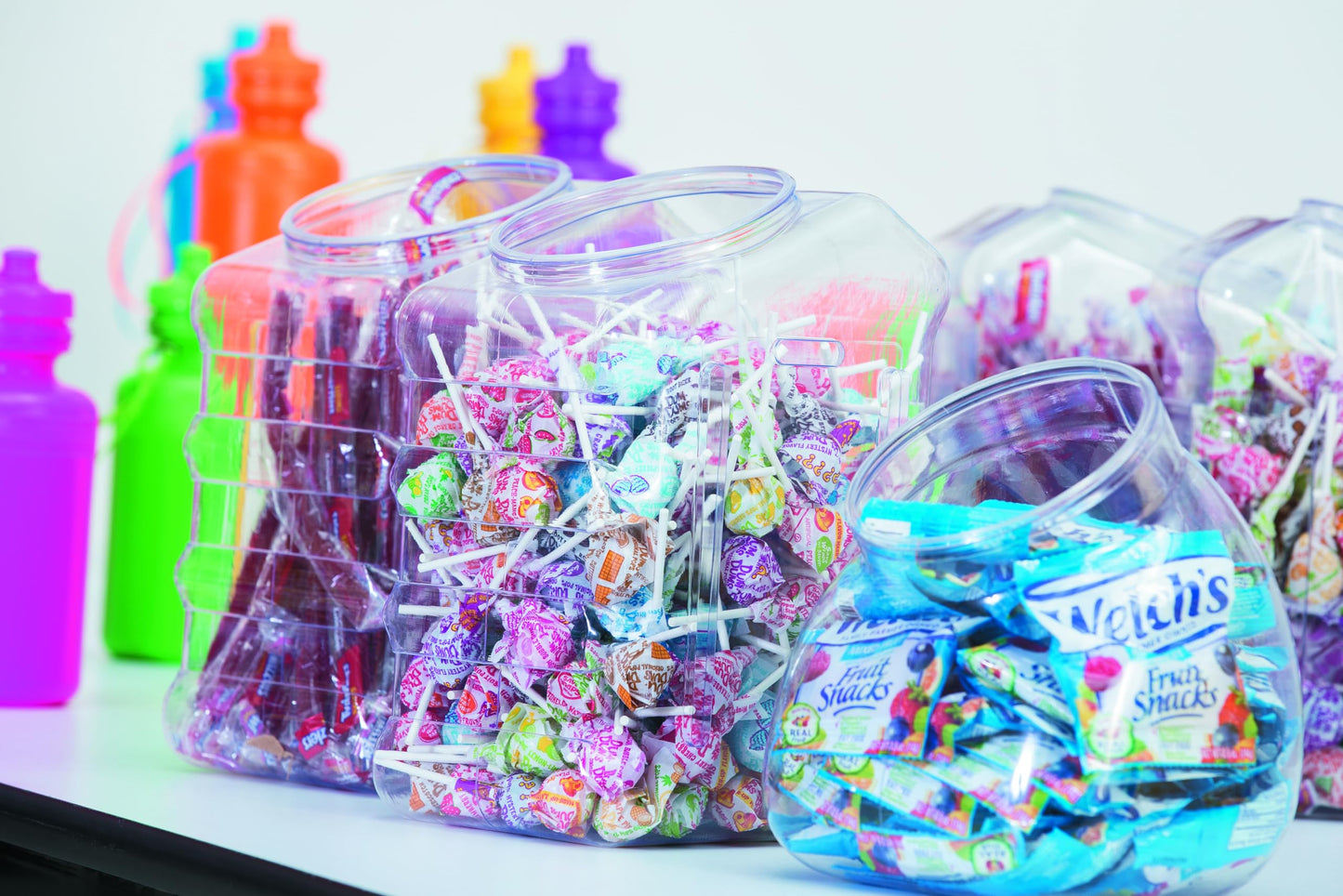 Fun Express Kids Water Bottles Bulk 12 Pack - Plastic 18 oz Leak Proof Squeeze Bottles with Pop Top Lids & Straps | Perfect for School, Sports Teams