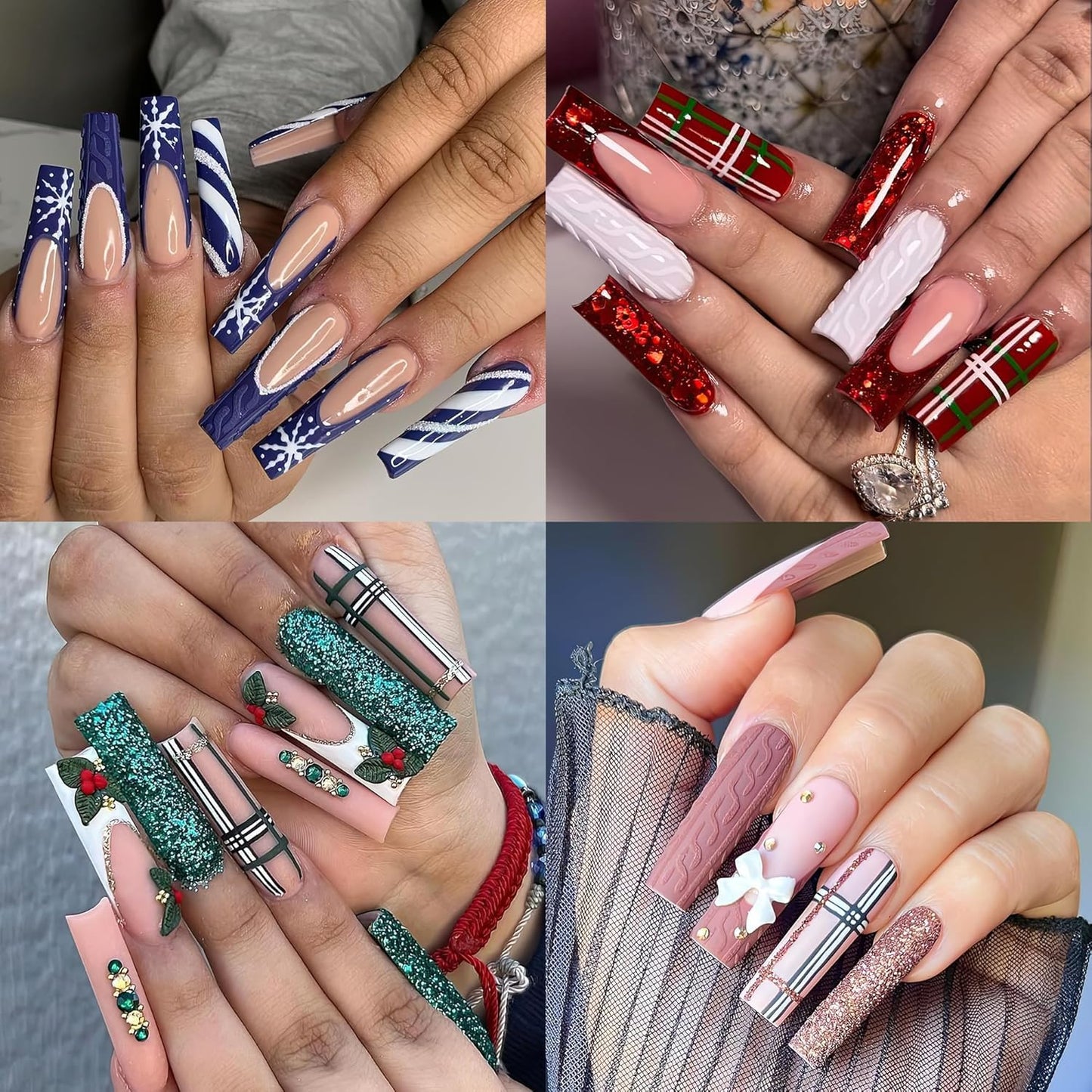 UNA GELLA No C Curve Nail Tips 504 PCS Extra Long XXL Tapered Square Nail Tips Half Cover Nails tips Straight Shape For French Acrylic Nails False
