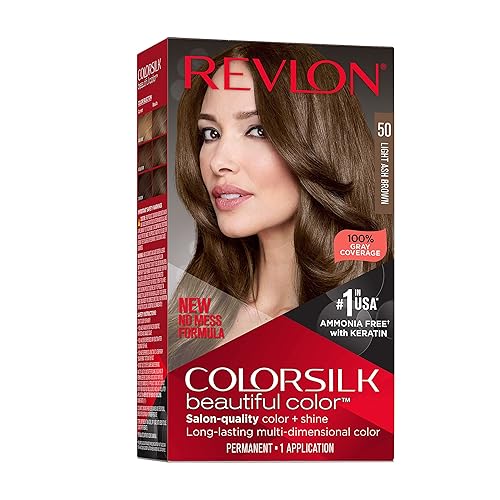 Revlon Colorsilk Beautiful Color Permanent Hair Color, Long-Lasting High-Definition Color, Shine & Silky Softness with 100% Gray Coverage, Ammonia