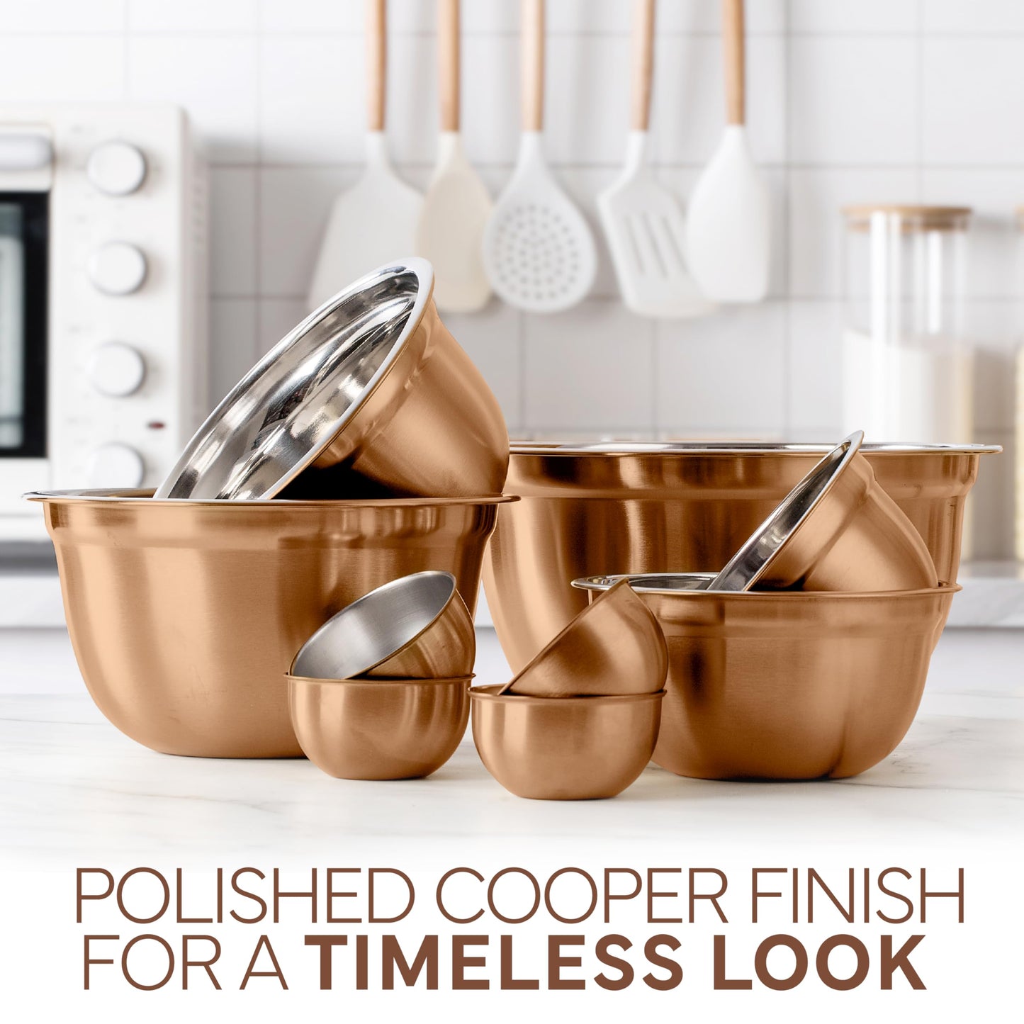 COOK WITH COLOR 18 Piece Mixing Bowls Set with Airtight Lids, Stainless Steel Bowl Organizers, Food Storage Containers, Meal Prep, Nesting Salad…