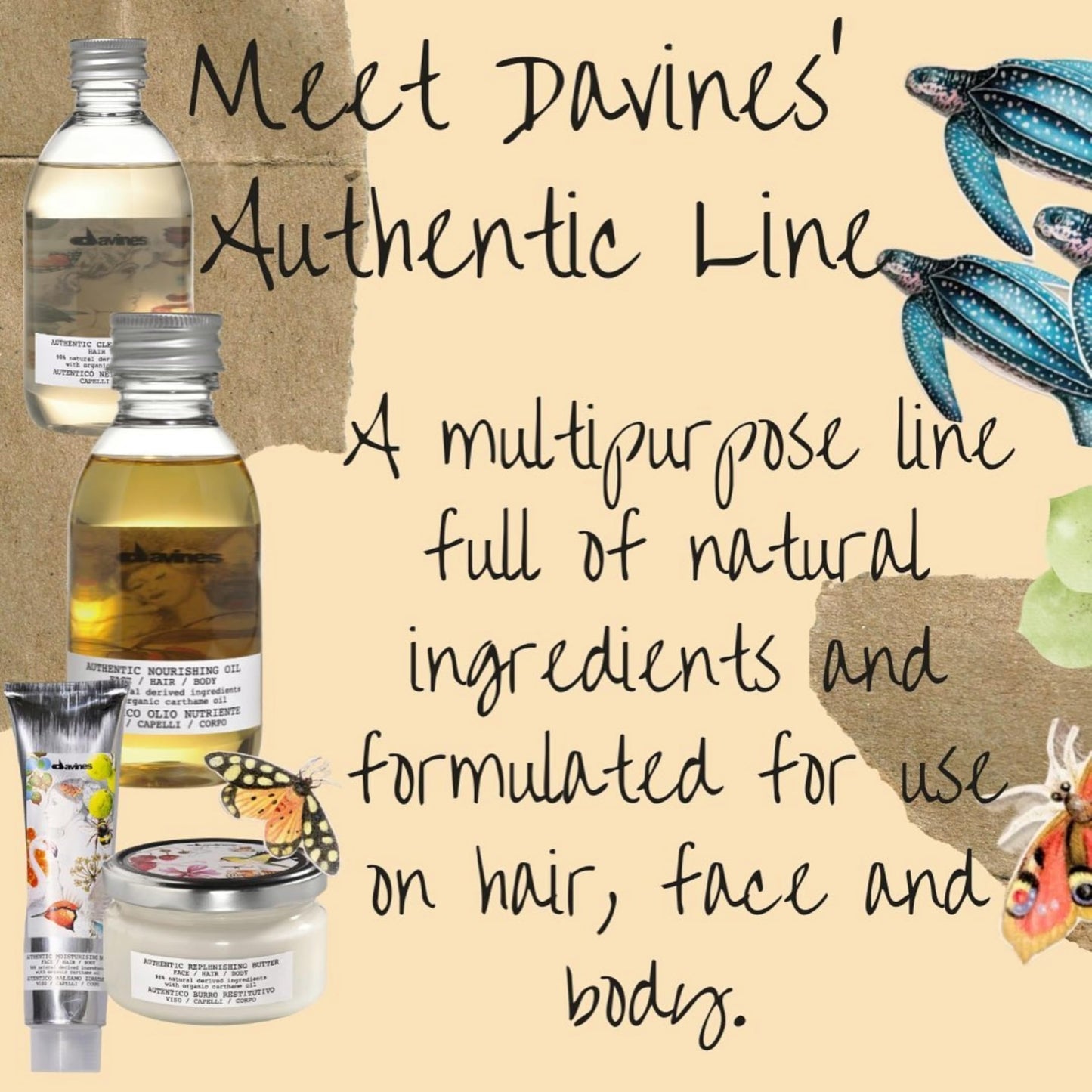 Davines Authentic Moisturizing Balm, Multi-Functional Conditioner for Face, Hair & Body - 98% Natural Oil-Based Formula Softens & Nourishes, 5.07 Fl