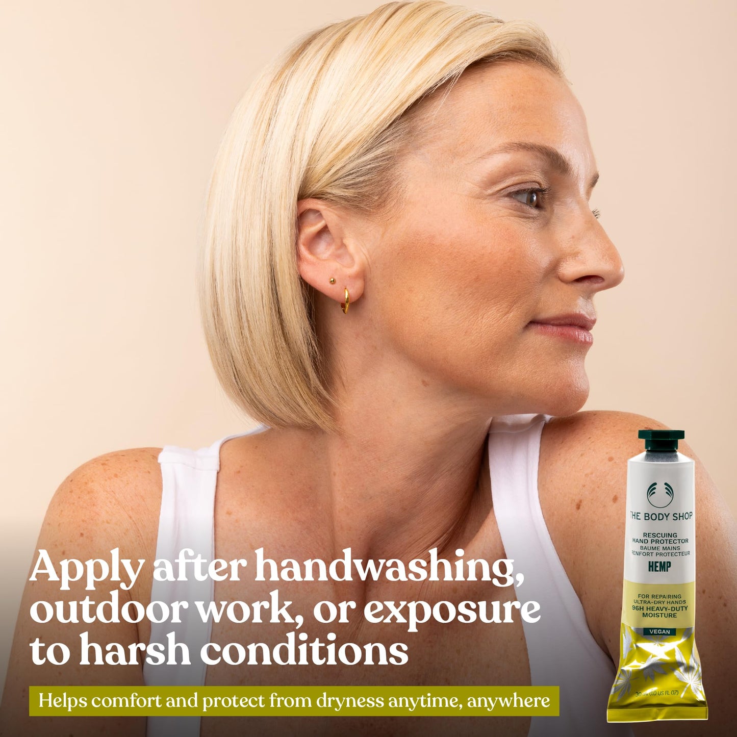 The Body Shop Hemp Hand Protector – Protecting & Hydrating Care for Ultra Dry Hands – 3.3 oz