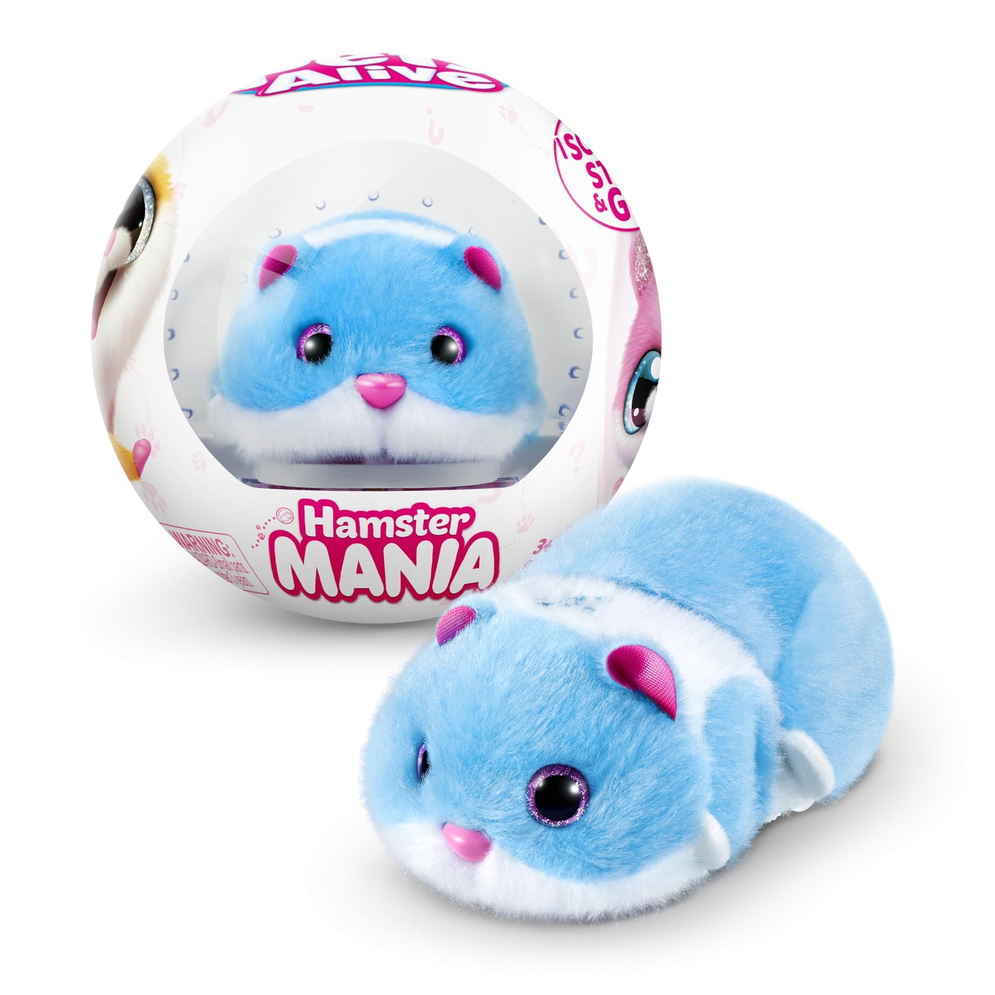 Pets Alive Hamstermania (Blue) by ZURU Hamster, Electronic Pet, 20+ Sounds Interactive, Hamster Ball Toy for Girls and Children