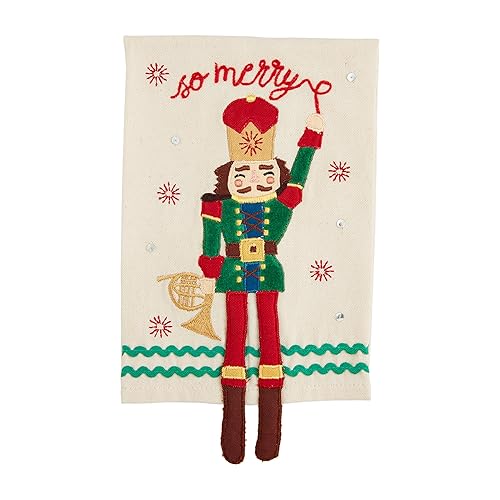 Mud Pie Nutcracker Dangle Towel, Merry, 21" x 14"