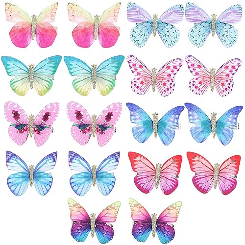 LOCOLO 18Pcs Hair Clips Butterfly Hair Clips Butterfly Snap Clips Barrettes for Toddlers Baby Girl and Women