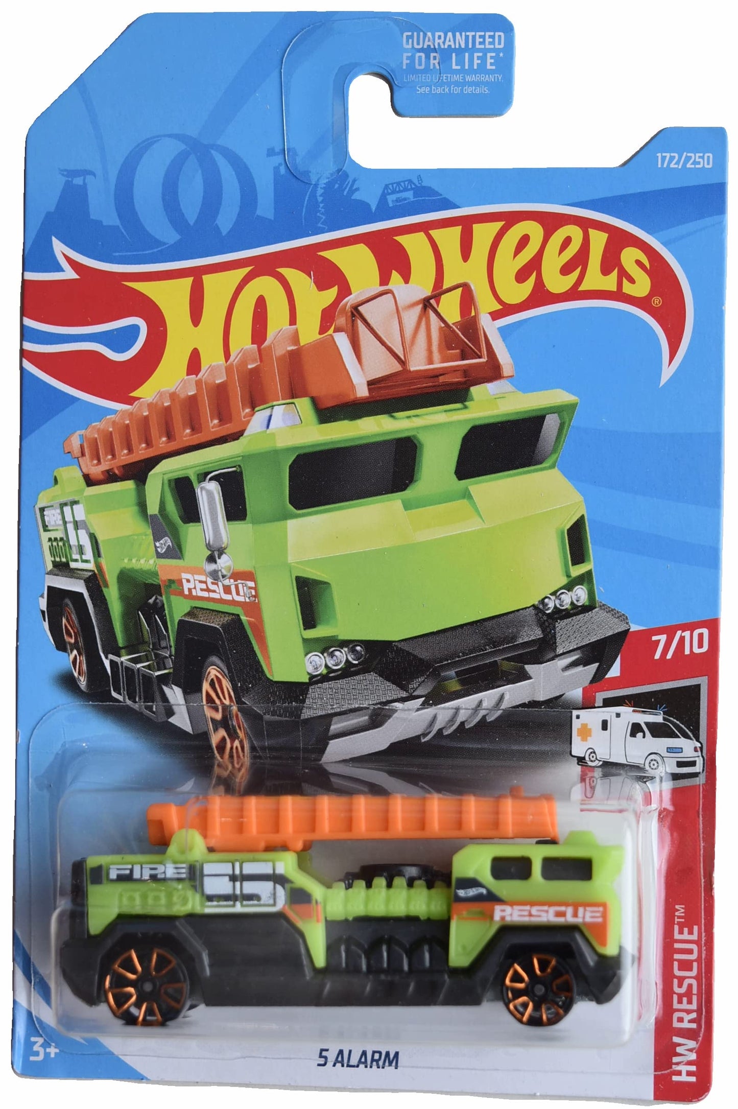 Hot Wheels 5 Alarm Green Fire Truck, 1:64 Scale, Kid, Unisex, Children 3-7