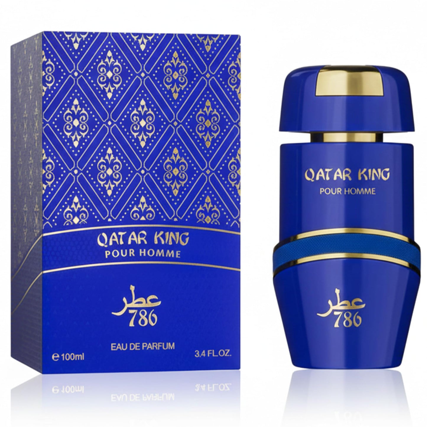 Jo Milano Qatar King Eau De Parfum Spray | 3.4 oz (100ml) | Oud, Vanilla, Fresh Spicy, Amber, Floral Scent | Long Lasting Fragrance for Men