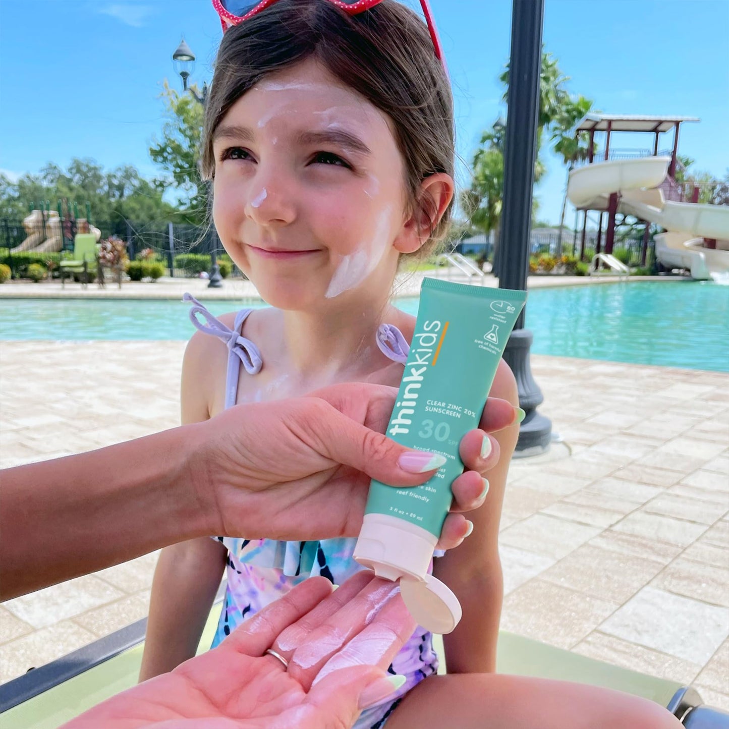 Thinkkids SPF 30 Mineral Sunscreen, Clear Zinc Oxide, 3 fl oz - Natural, Water Resistant, Kids & Toddler Sun Protection, Reef Safe