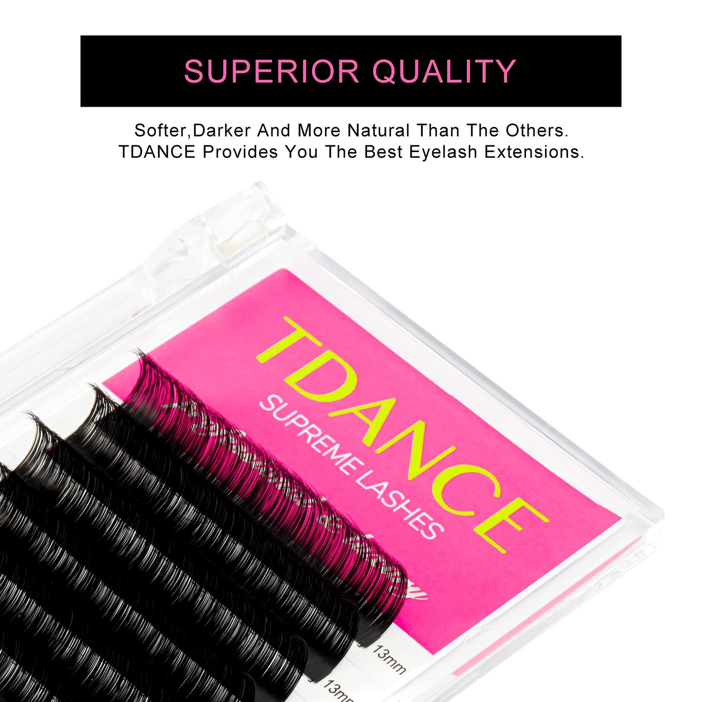TDANCE Lash Extension Matte Black Eyelash Extension C CC D DD J B L Curl Volume & Classic Lash Extensions 0.03-0.18mm Thickness Professional Salon