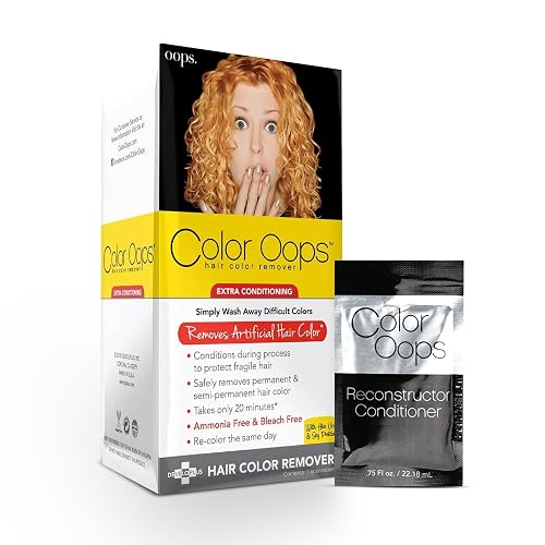 Color Oops Extra Conditioning Hair Color Remover and Reconstructor Conditioner Bundle, Hair Dye Remover Processes in 20 Minutes, Safely Removes