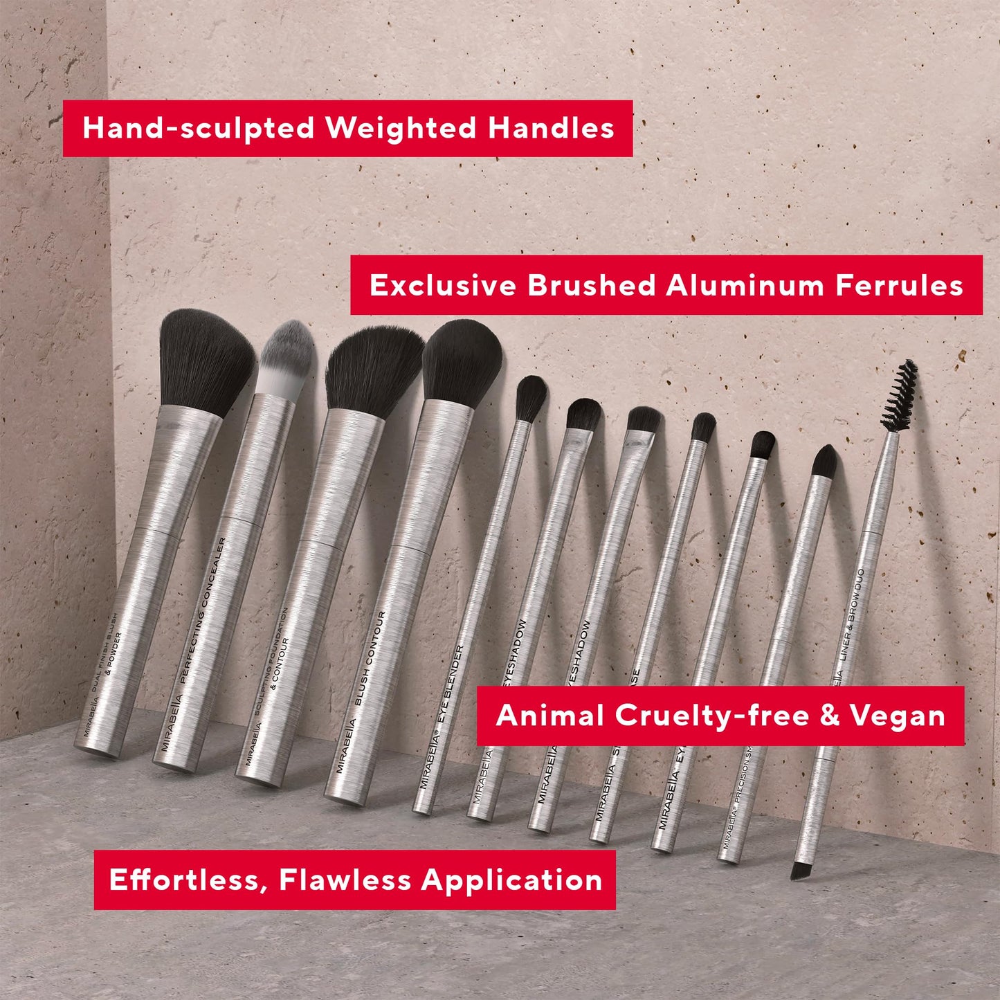Mirabella Small Crease Eyeshadow Brush, Premium Professional Makeup Brush Collection, Cruelty-Free Synthetic Bristle Brush, Hand-Sculpted Brushed