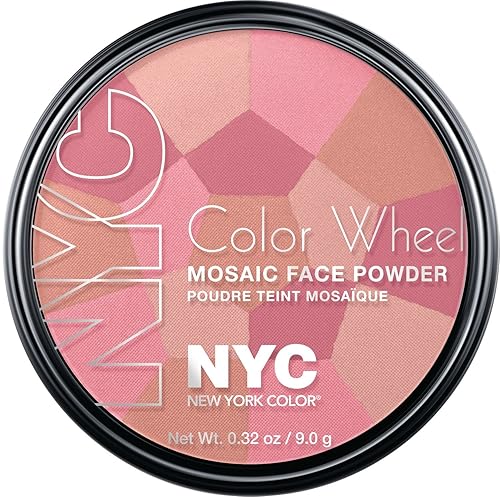 New York Color Wheel Mosaic Face Powder, Pink Cheek Glow, 0.32 Ounce