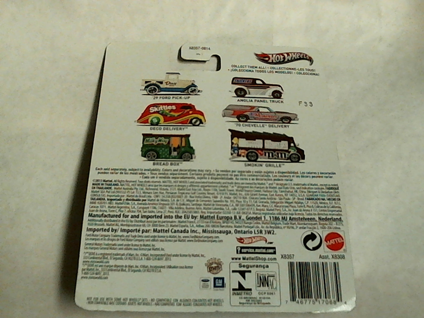 Hot Wheels 2014 Dove Chocolate '29 Ford Pick-Up X8357 Pop Culture Mattel Real/R