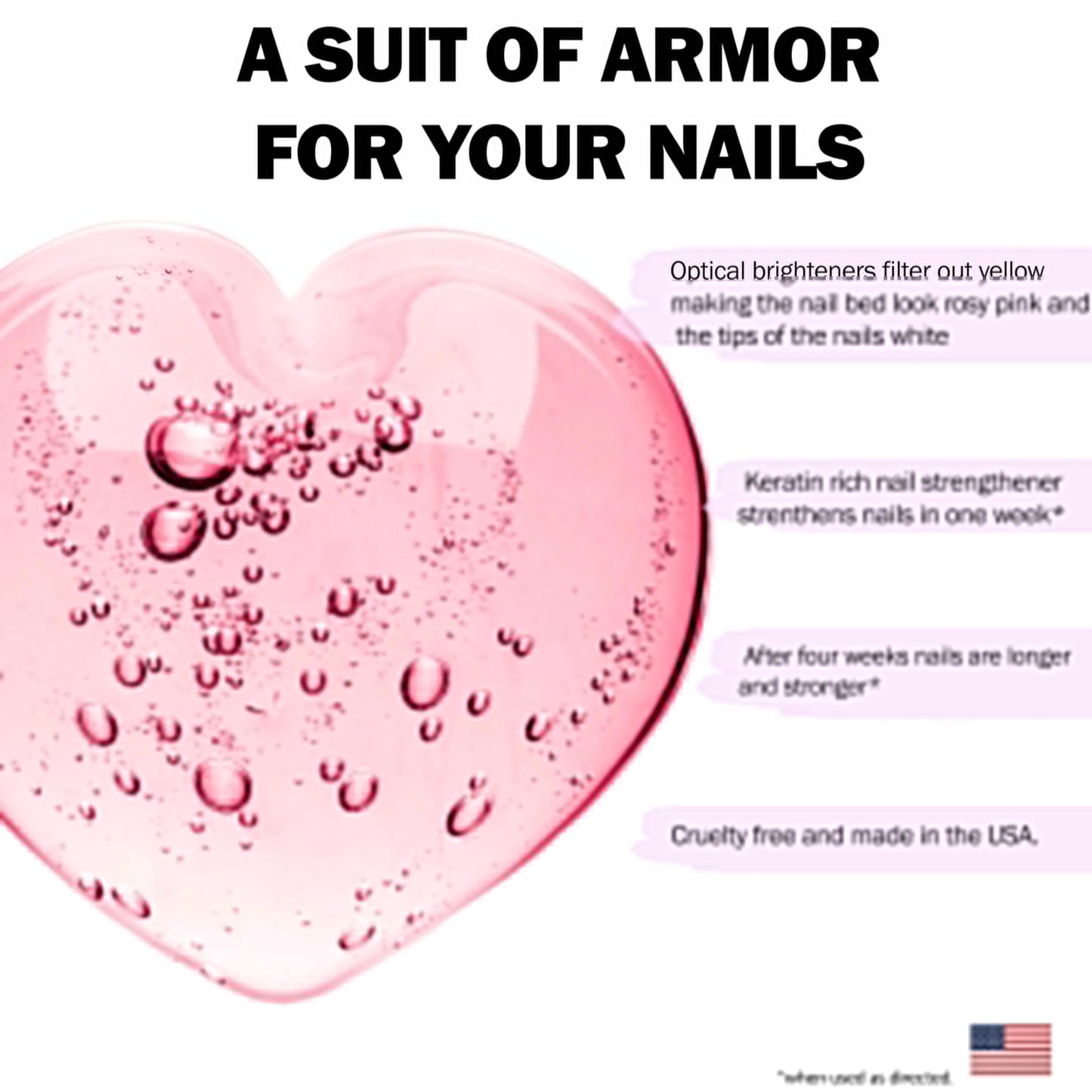 Perfect Formula Pink Gel Coat - Rosey Glow Nail Strengthener & Keratin Treatment, 0.6 oz - Protein-Rich, Glossy Pink Gel Nail Polish for Damaged Nails