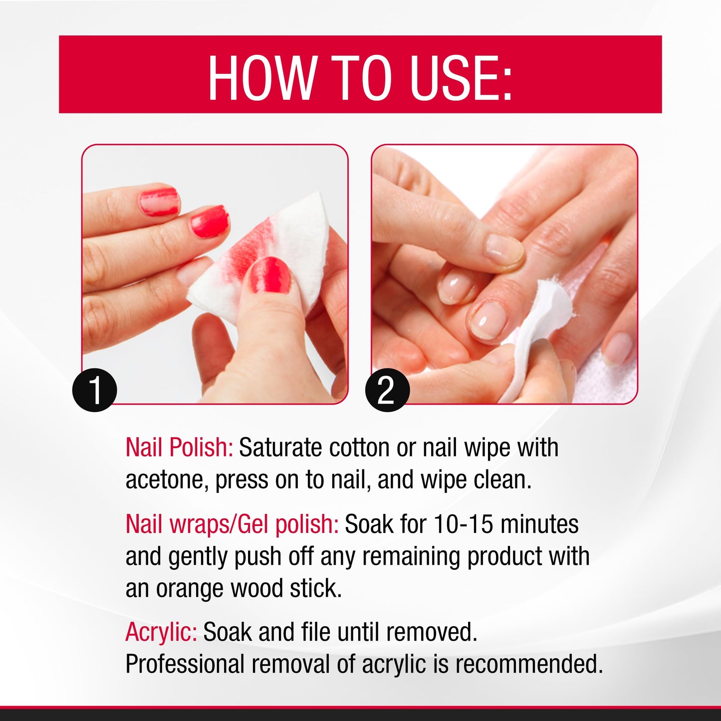SuperNail Pure Acetone Nail Polish Remover - Fast-Acting Gel Polish Remover for Nails, Acrylic & Dip Powder Nails, 4 fl oz