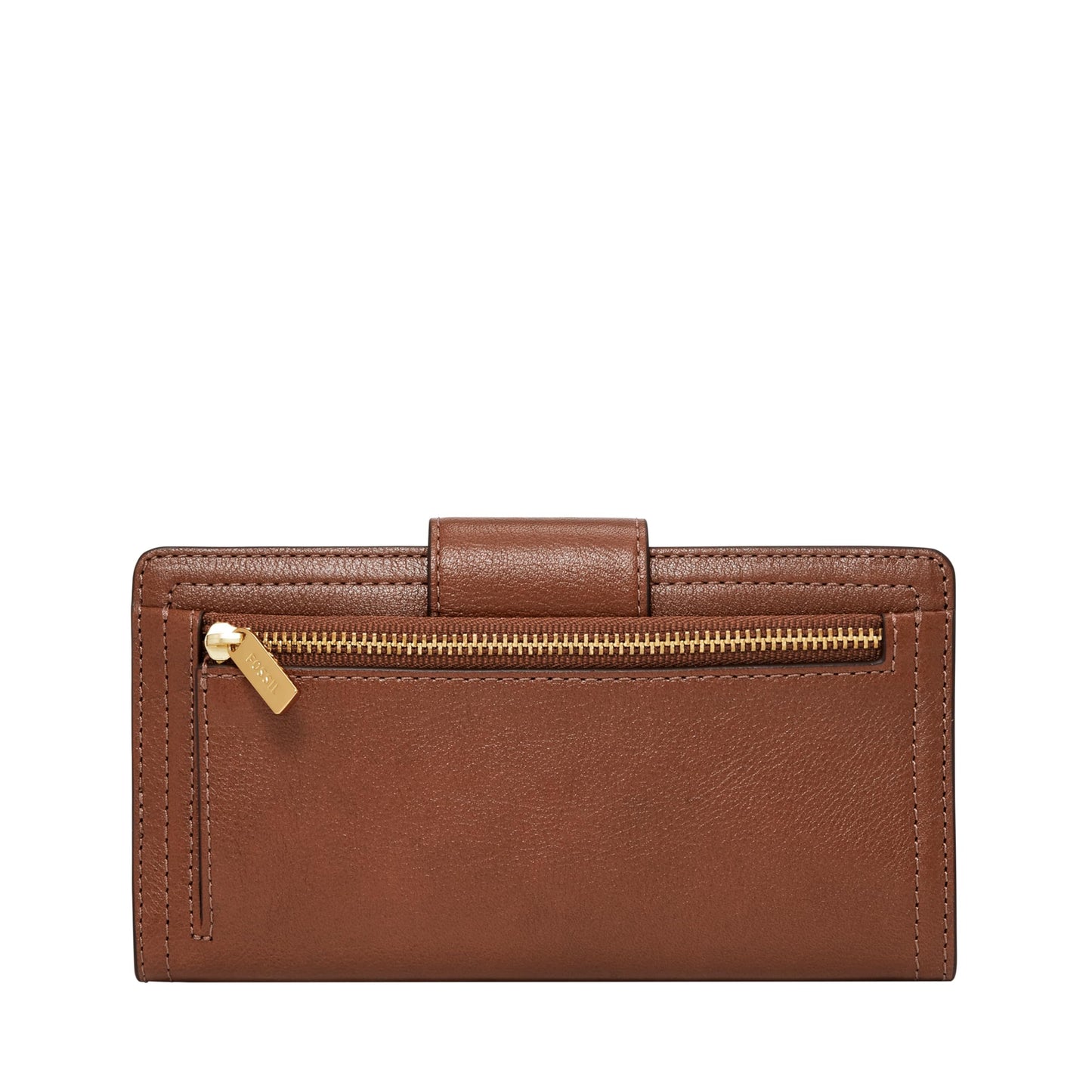 Fossil Women's Logan Leather Wallet RFID Blocking Tab Clutch, Brown (Model: SL7830200)
