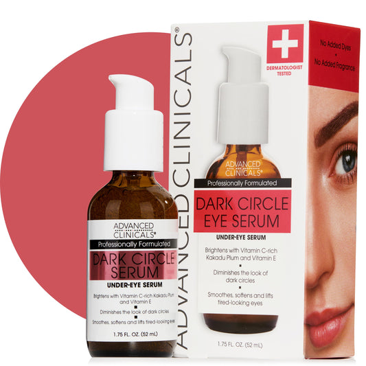 Advanced Clinicals Dark Circle Caffeine Under Eye Serum For Face With Hyaluronic Acid Moisturizer + Peptides | Brightening Vitamin C Serum Helps
