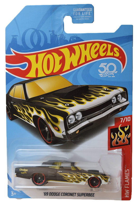 Hot Wheels Flames Series 7/10 [Black] '69 Dodge Coronet Superbee